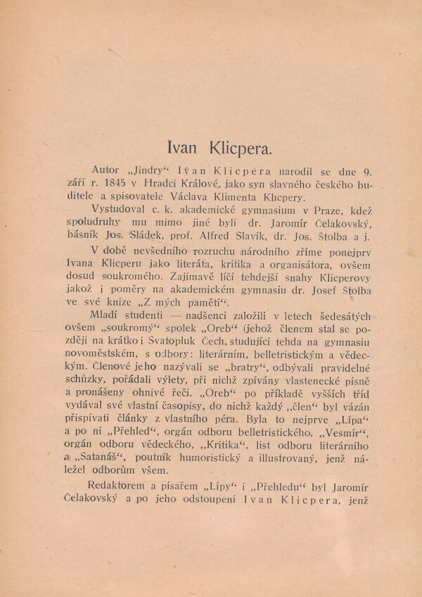 Ivan Klicpera: Jindra