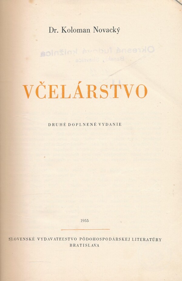 Koloman NOvacký: VČELÁRSTVO