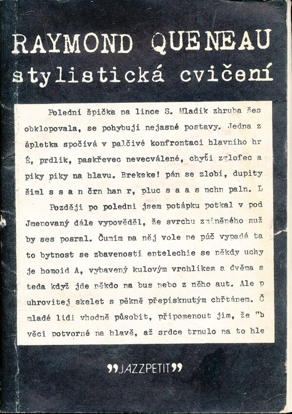 Raymond Queneau: STYLISTICKÁ CVIČENÍ