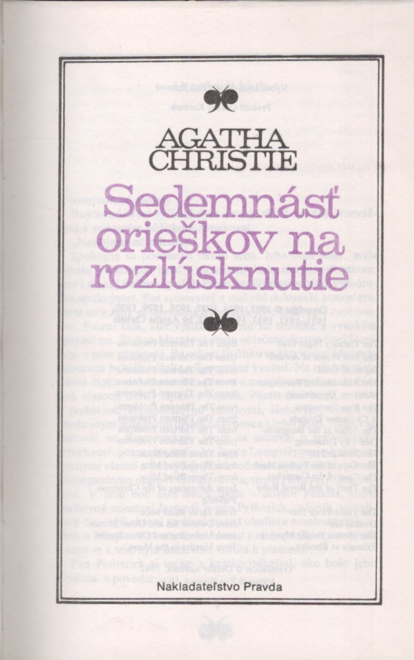 Agatha Christie: SEDEMNÁSŤ ORIEŠKOV NA ROZLÚSKNUTIE