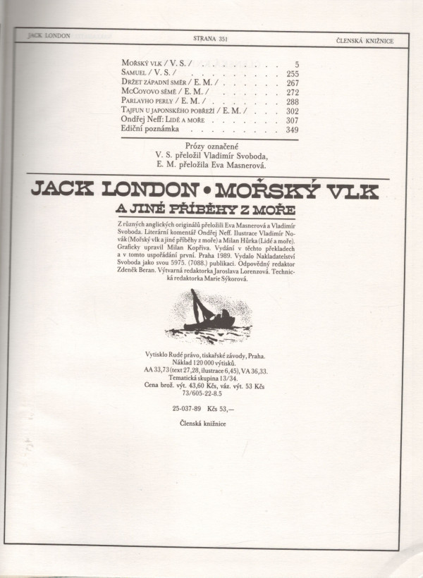 Jack London: MOŘSKÝ VLK A JINÉ PŘÍBĚHY Z MOŘE