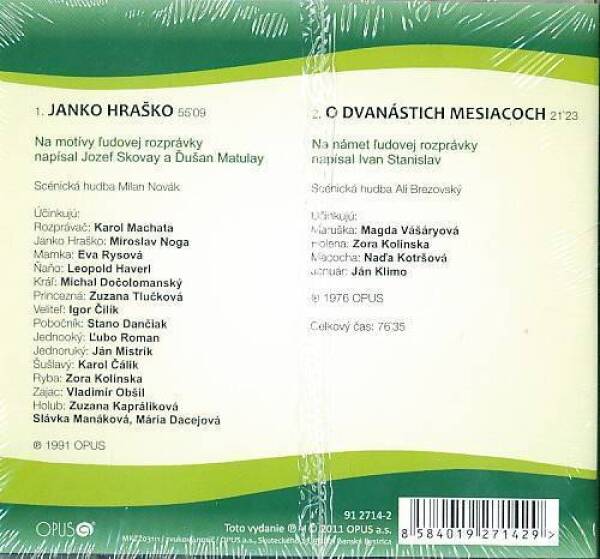 JANKO HRAŠKO / O DVANÁSTICH MESIAČIKOCH - CD