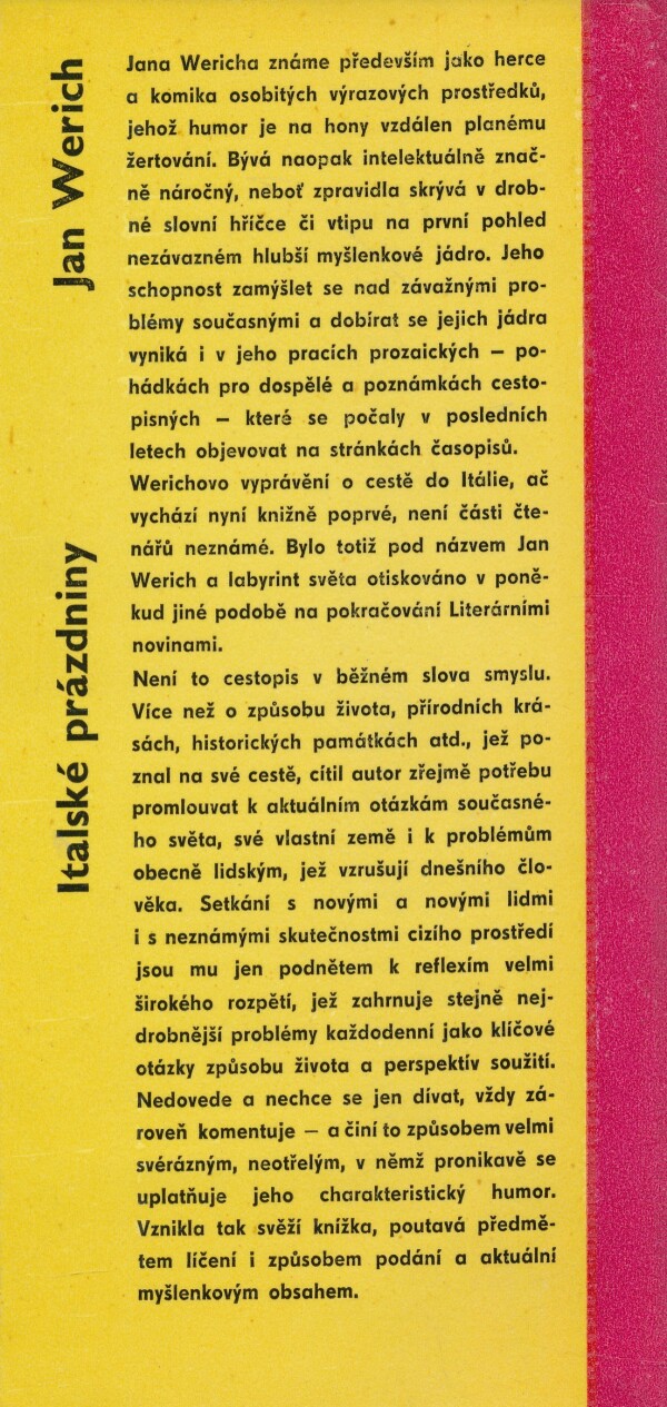 Jan Werich: ITALSKÉ PRÁZDNINY