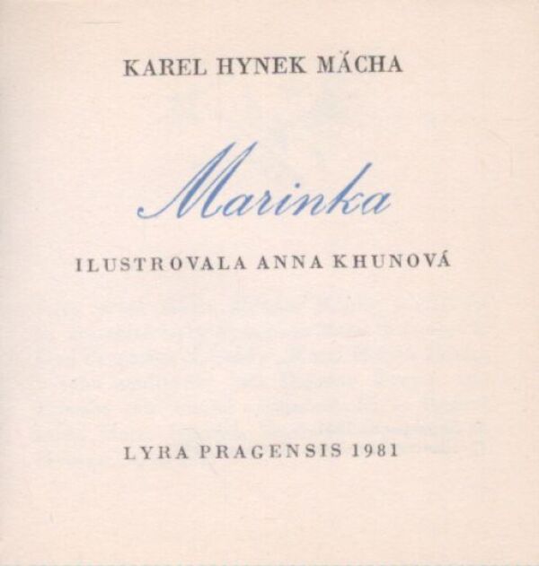 Karel Hynek Mácha: MARINKA