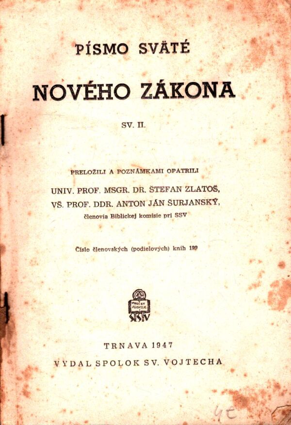 PÍSMO SVÄTÉ NOVÉHO ZÁKONA