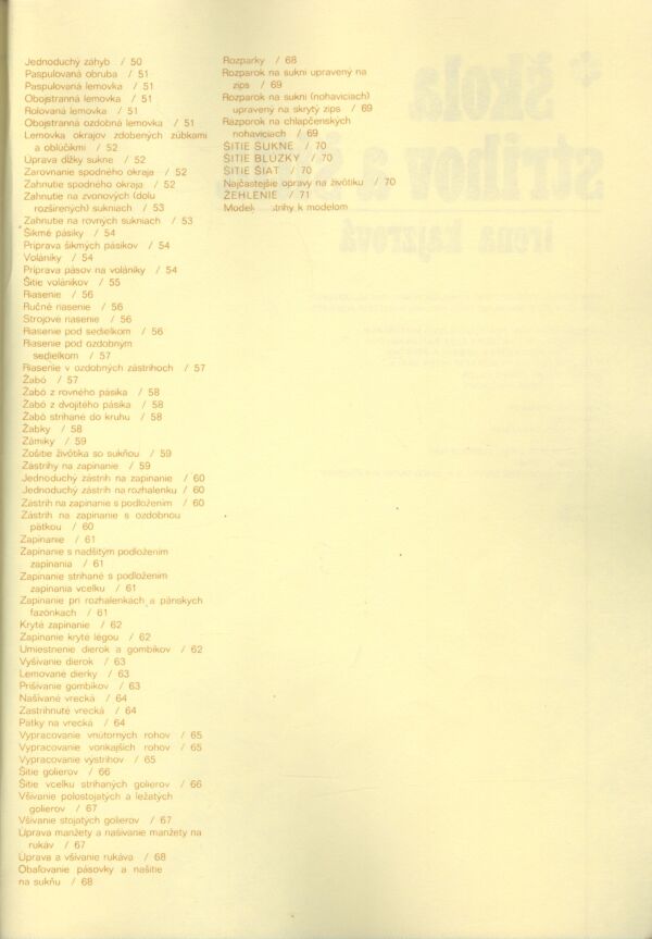 Irena Kajzrová: ŠKOLA STRIHOV A ŠITIA