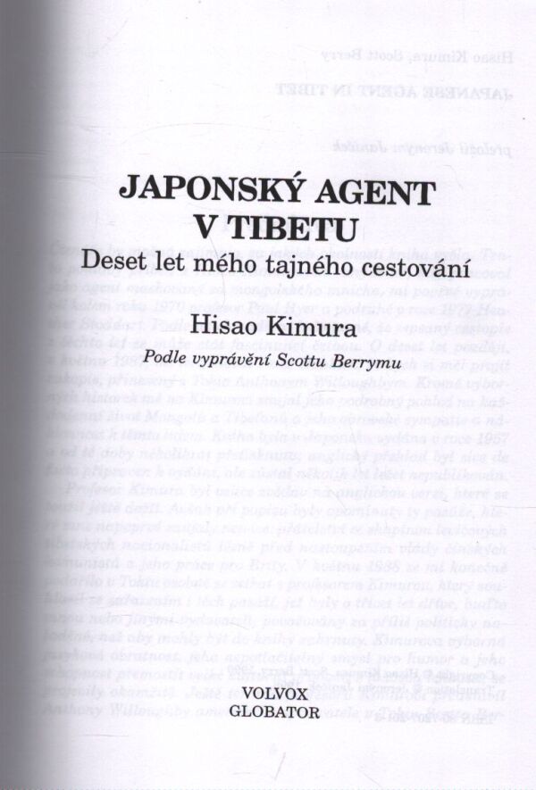Hisao Kimura: JAPONSKÝ AGENT V TIBETU
