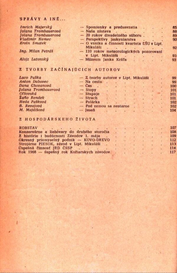 Laco Paška: ALMANACH LIPTOVSKÝ MIKULÁŠ LETO 1969