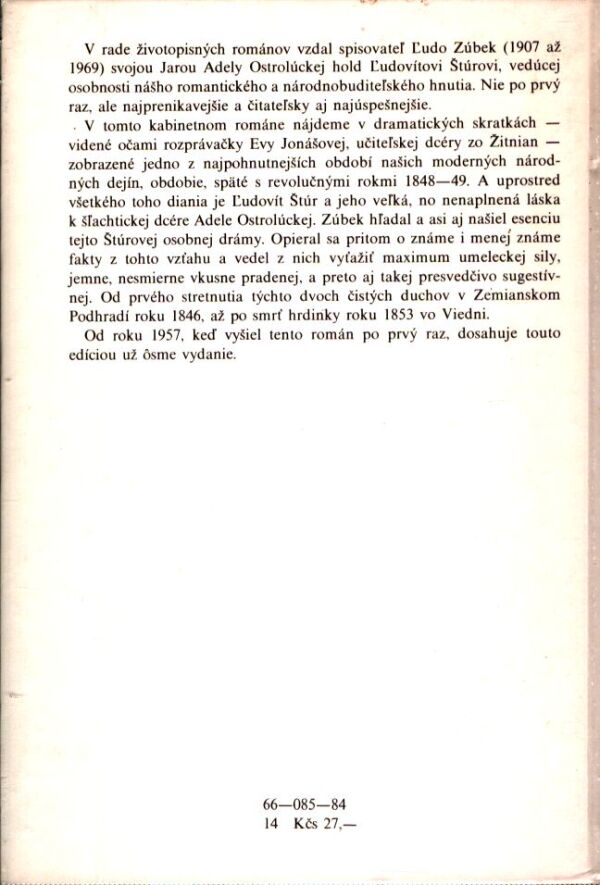 Ľudo Zúbek: JAR ADELY OSTROLÚCKEJ