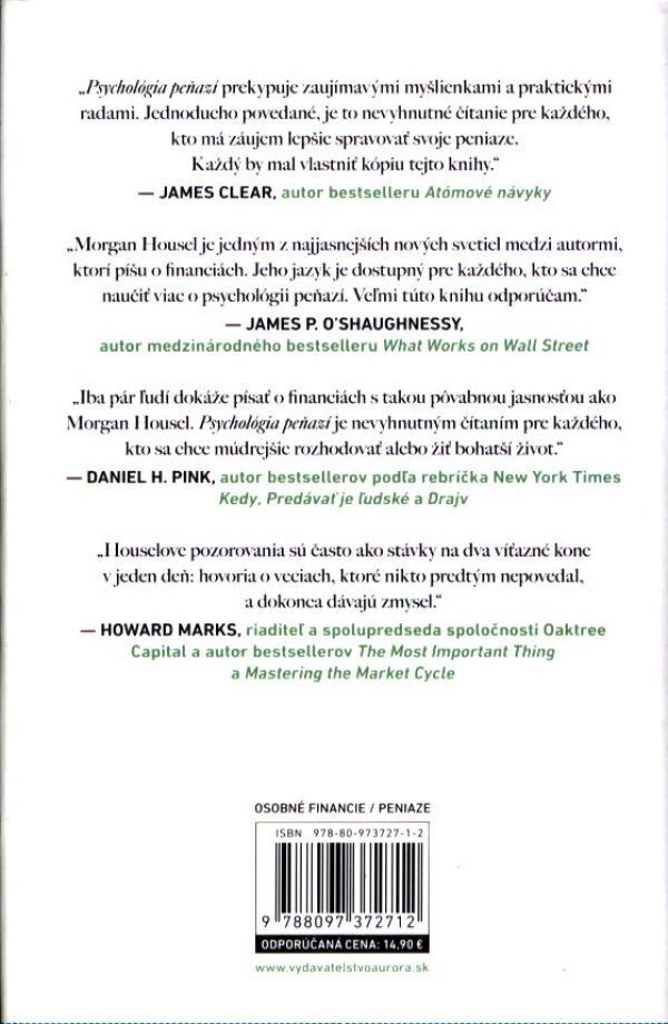 Morgan Housel: PSYCHOLÓGIA PEŇAZÍ