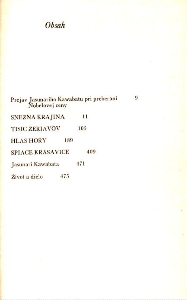 Jasunari Kawabata: SPIACE KRÁSAVICE