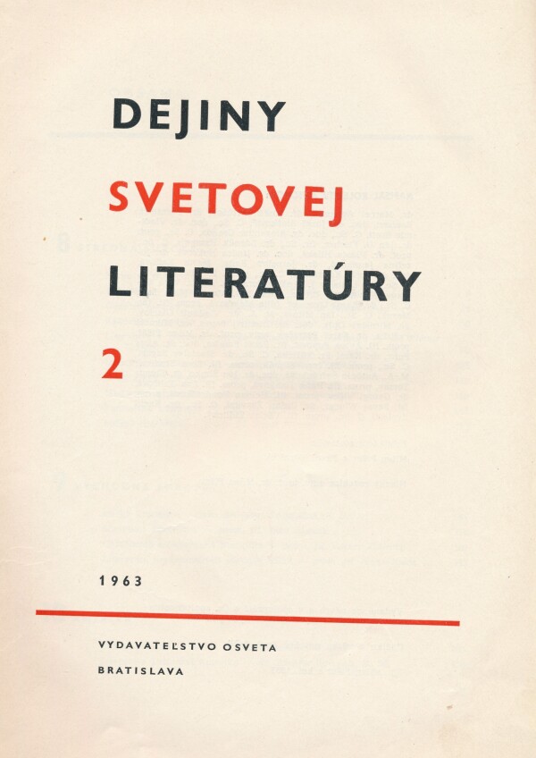 DEJINY SVETOVEJ LITERATÚRY 2