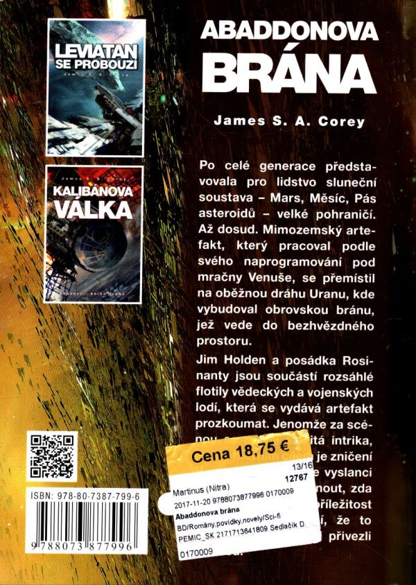 James S. A. Corey: ABADDONOVA BRÁNA