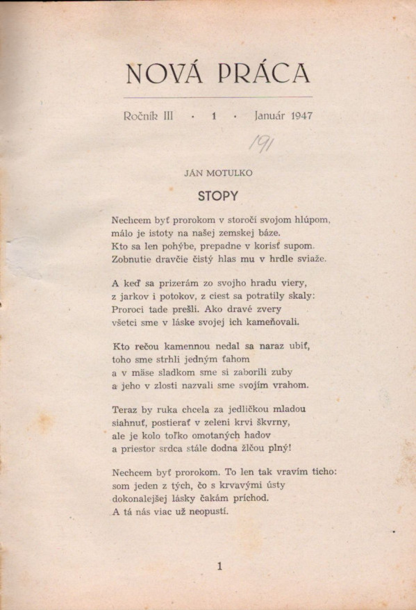 NOVÁ PRÁCA - ROČ.III. 1947
