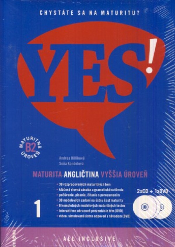 Andrea Billíková, Soňa Kondelová: YES - MATURITA ANGLIČTINA - VYŠŠIA ÚROVEŇ - DVD + 2 CD