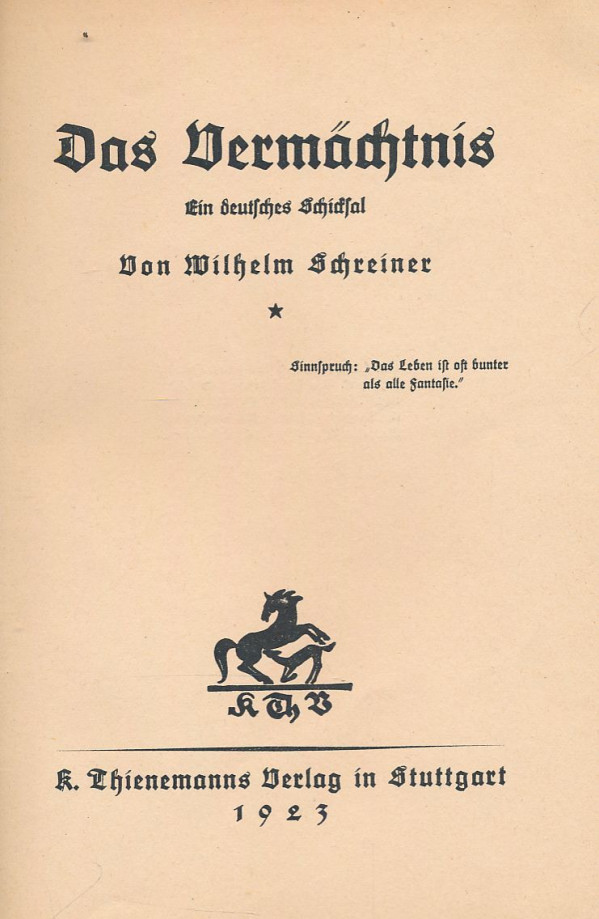 Wilhelm Schreiner: Das Vermächtnis