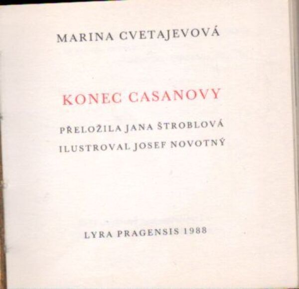 Marina Cvetajevová: KONEC CASANOVY