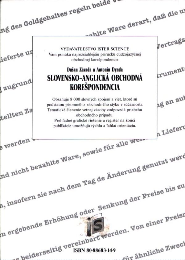 D. Závada, A. Dynda, E. Dyndová: SLOVENSKO-NEMECKÁ OBCHODNÁ KOREŠPONDENCIA