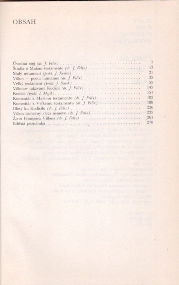 Francois Villon: DIELO