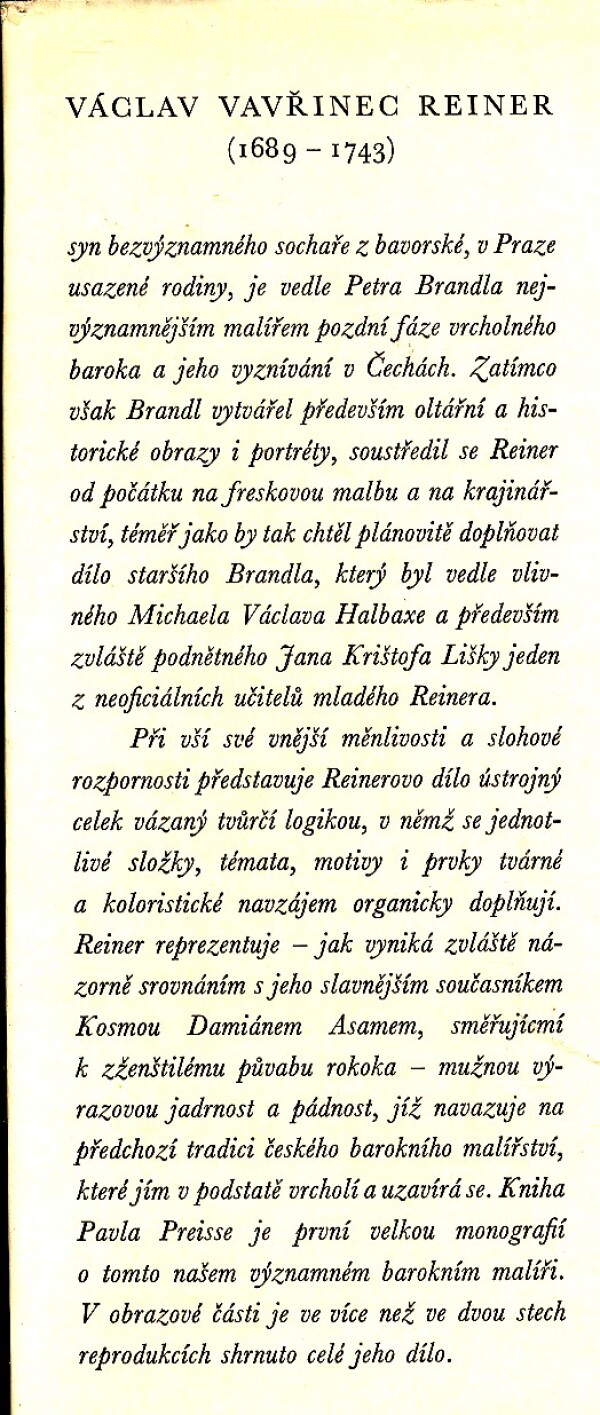 Pavel Preiss: VÁCLAV VAVŘINEC REINER