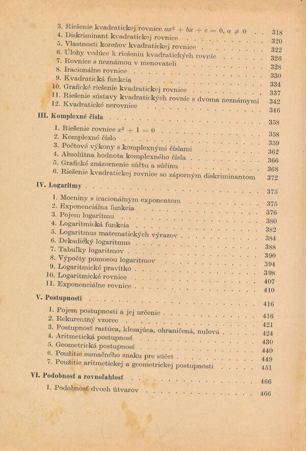 Fr. Nimrichter, L. Schramm, I. Hubačková, V. Topinka: Matematika pre 1. a 2. ročník SEŠ