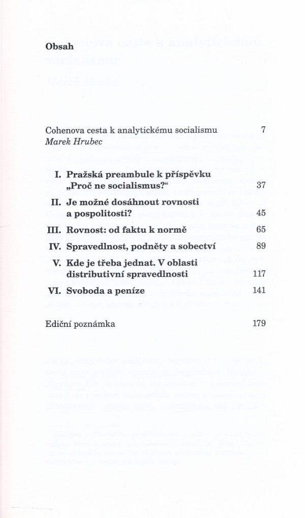 G.A. Cohen: ILUZE LIBERÁLNÍ SPRAVEDLNOSTI