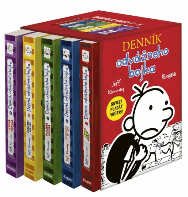 Jeff Kinney: DENNÍK ODVÁŽNEHO BOJKA 1-5 BOX