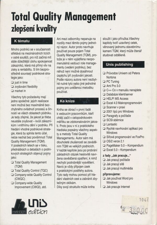 Hans Ulrich Frehr: Total Quality Management