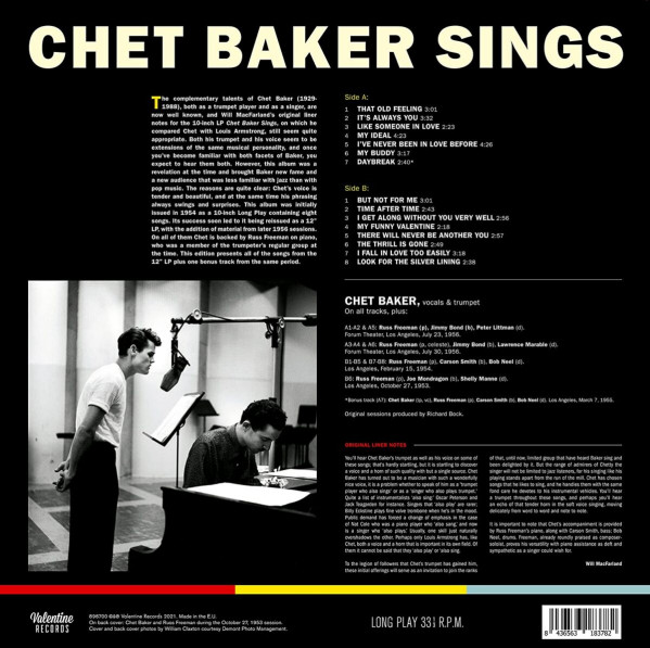 Chet Baker: CHET BAKER SINGS - LP