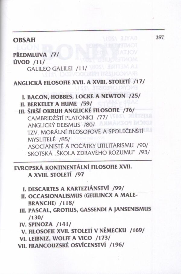 Egon Bondy: EVROPSKÁ FILOSOFIE XVII. A XVIII. STOLETÍ