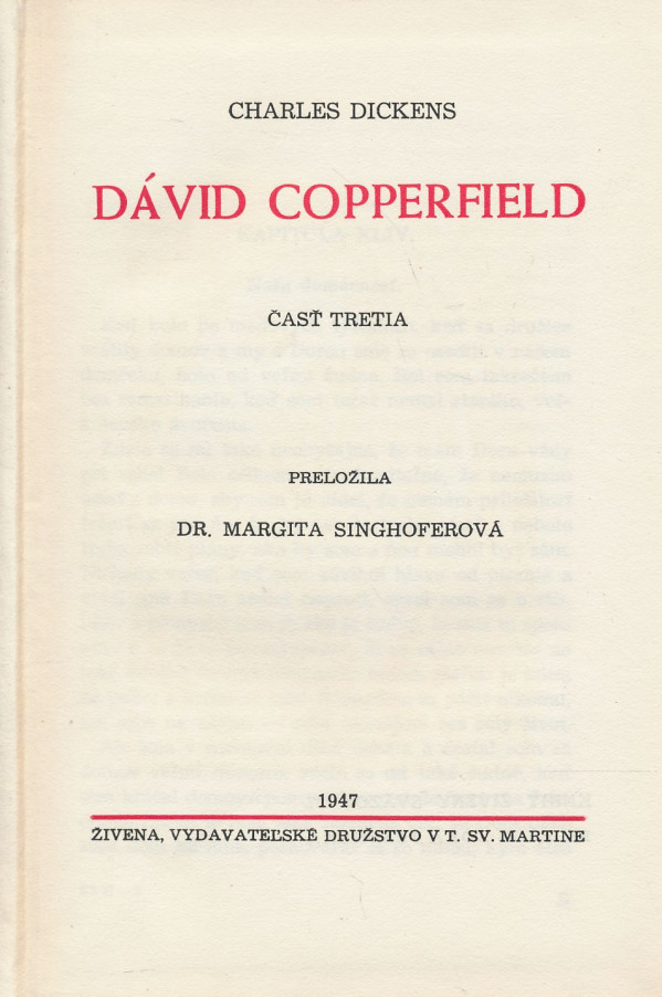 Charles Dickens: Dávid Copperfield III.