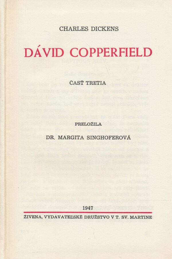 Charles Dickens: Dávid Copperfield III.