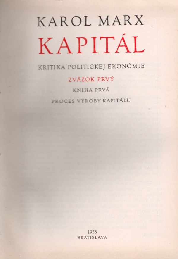 Karol Marx: KAPITÁL I.