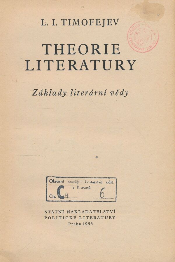 L.I. Timofejev: Theorie literatury