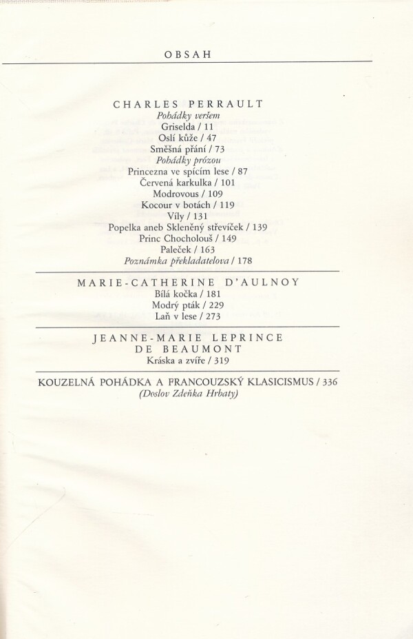 Ch. Perrault, M. D'Aulnoy, Beaumont J. De: FRANCOUZSKÉ POHÁDKY