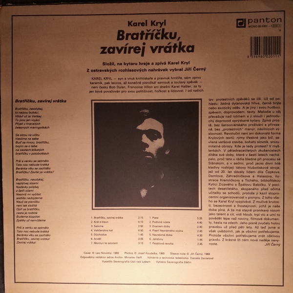 Karel Kryl: BRATŘÍČKU, ZAVÍREJ VRÁTKA - LP