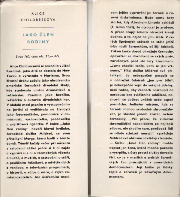 Alice Childressová: JAKO ČLEN RODINY