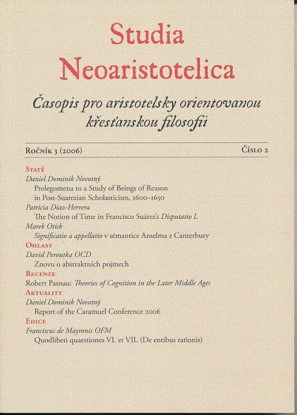 STUDIA NEOARISTETOLICA - ROČNÍK 3 (2006) - ČÍSLO 2