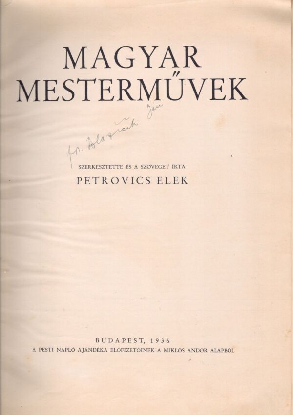 MAGYAR MESTERMÚVEK