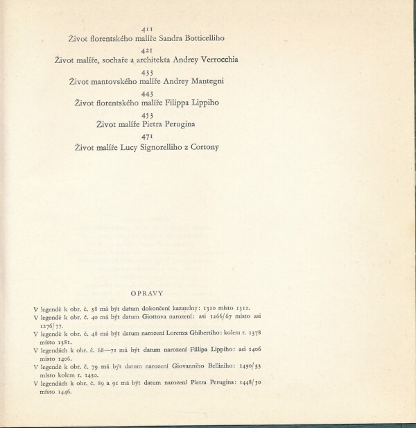 Giorgio Vasari: ŽIVOTY NEJVÁZNAČNĚJŠÍCH MALÍŘŮ, SOCHAŘŮ A ARCHITEKTŮ I.