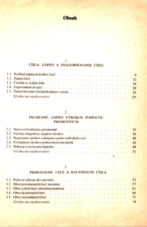 J. Šedivý, kol: MATEMATIKA PRE GYMNÁZIÁ 1