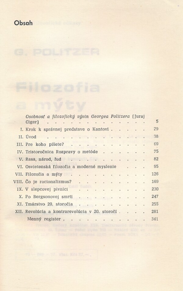 G. Politzer: FILOZOFIA A MÝTY