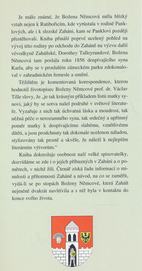 Helena Sobková: Božena Němcová a Zaháň