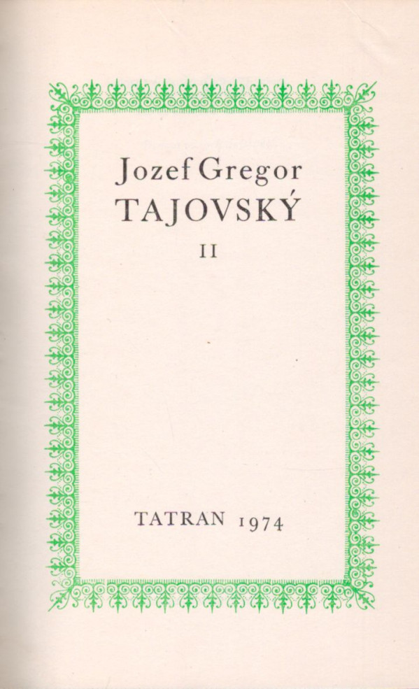 Jozef Gregor Tajovský: JOZEF GREGOR TAJOVSKÝ II.