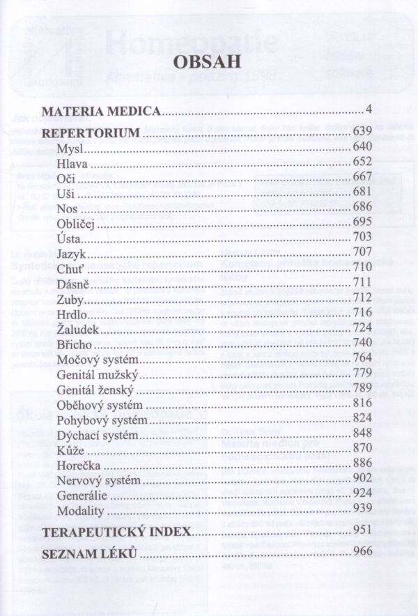 William Boericke, Oscar E. Boericke: HOMEOPATICKÁ MATERIA MEDICA S REPERTORIEM