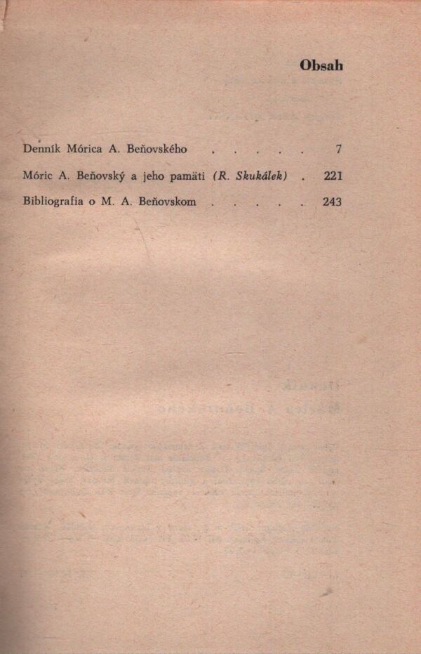 DENNÍK MÓRICA A. BEŇOVSKÉHO