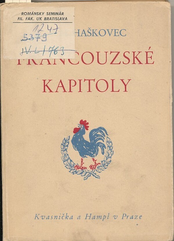 P. M. Haškovec: FRANCOUZSKÉ KAPITOLY