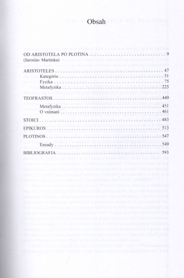 OD ARISTOTELA PO PLOTINA