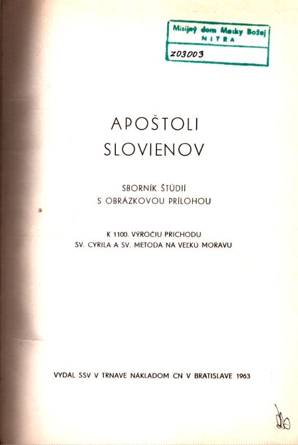 APOŠTOLI SLOVIENOV