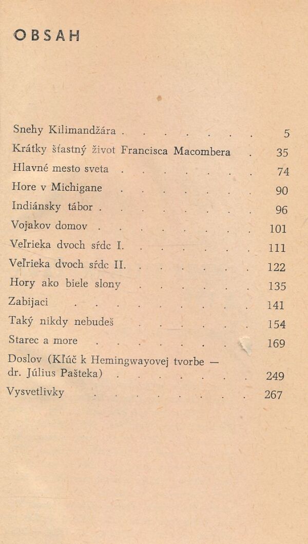 Ernest Hemingway: Snehy Kilimandžára